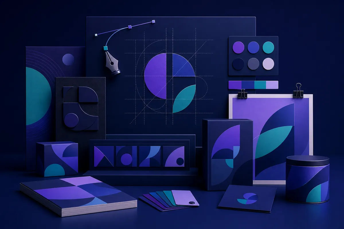 Graphic design and visual brand identity workspace