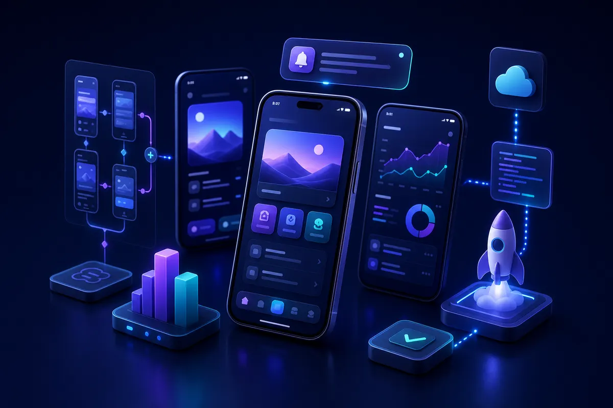 Mobile app design and development interface