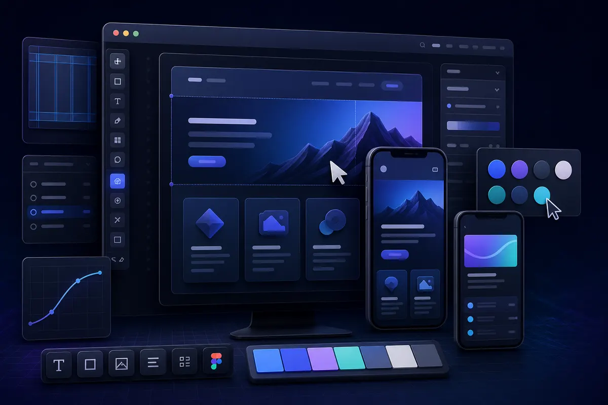 Responsive web design and UI UX workspace